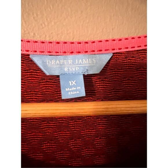 Draper James RSVP Women's 1X Heart Knit Fit & Flare Mini Dress Bright Red Twee - Picture 8 of 9